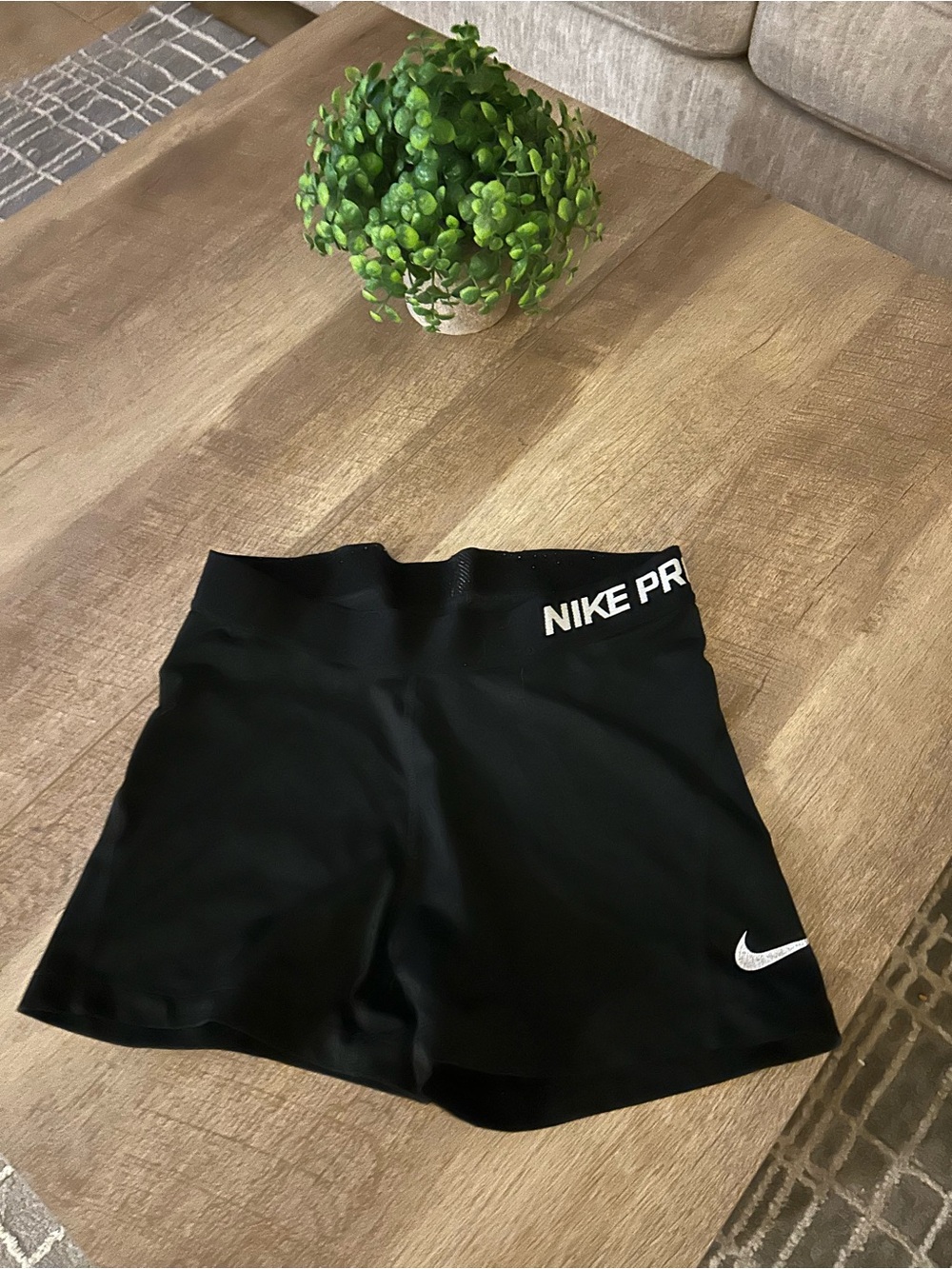 Nike Black Athletic Shorts with White Logo